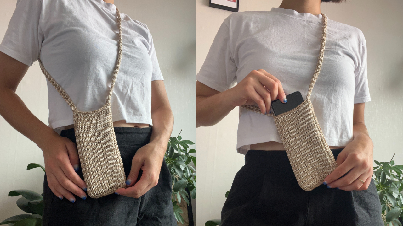 Tunisian Crochet Phone Bag Free Pattern Just The Worsted